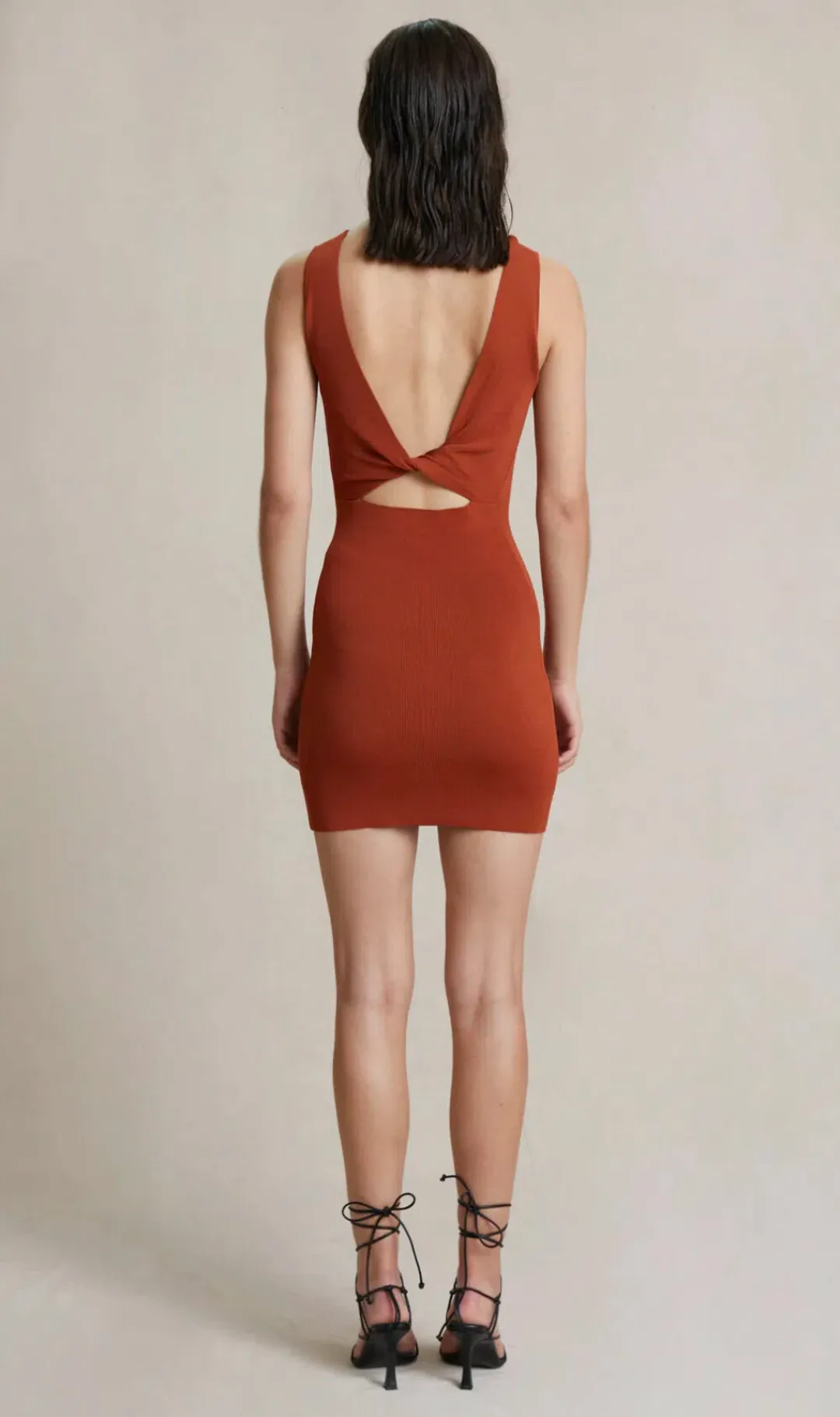 Bec & Bridge Brick Sorbet Summer Knit Mini Dress Brick Size 12 for rent on The Volte - main image