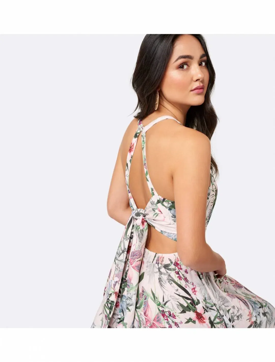 Forever Unique Elka Lace Spliced Maxi Cut Out Dress Print Size 8 for rent on The Volte - main image