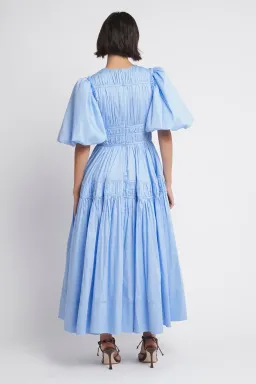 Aje Fallingwater Gathered Midi Dress Light Blue Size 8 for rent on The Volte - image 2