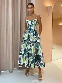 Alemais - Siena Bandeau Midi Dress Print - Size 14 for rent on The Volte - image 1