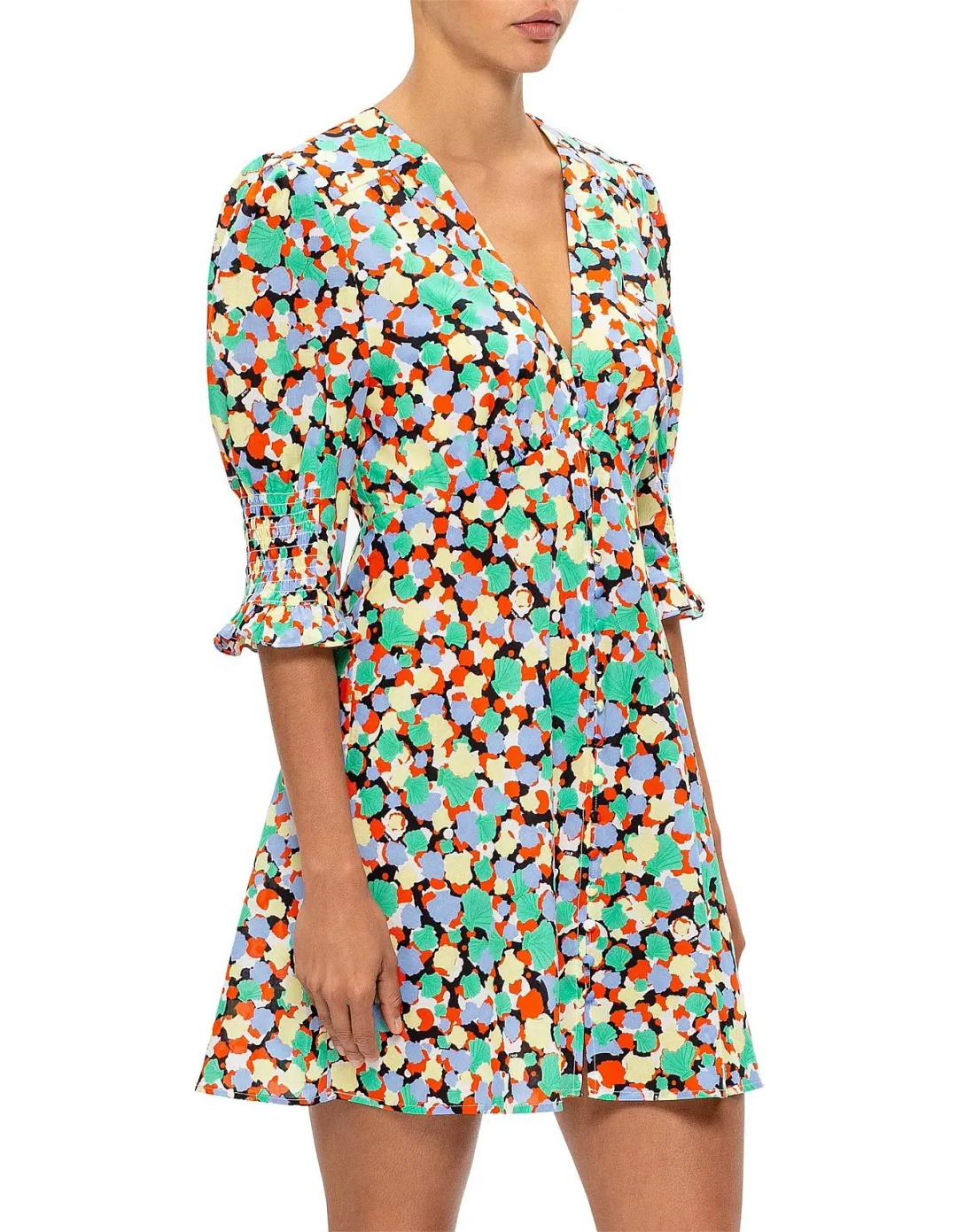 Rixo Juni 80s Micro Shell Dress Print Size 6 for rent on The Volte - main image