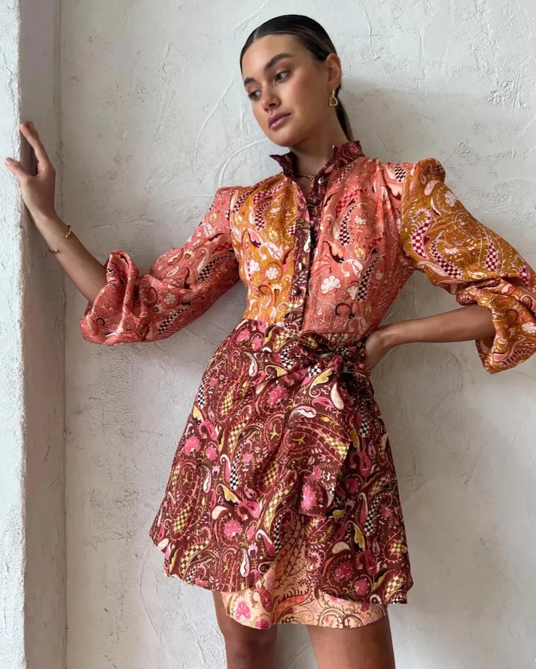 Kate Ford Matien Wrap Dress in Multi Size 1 for rent on The Volte - main image