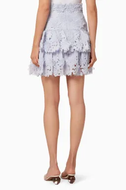 Zimmermann The Lovestruck Miniskirt Periwinkle Size 3  for rent on The Volte - image 3
