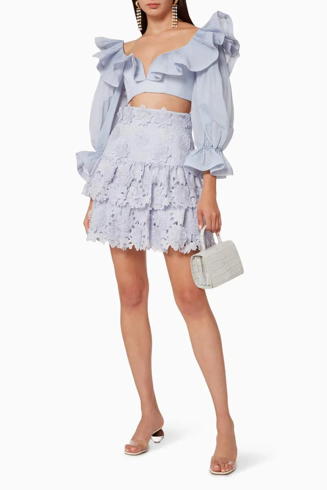 Zimmermann The Lovestruck Miniskirt Periwinkle Size 3  for rent on The Volte - main image