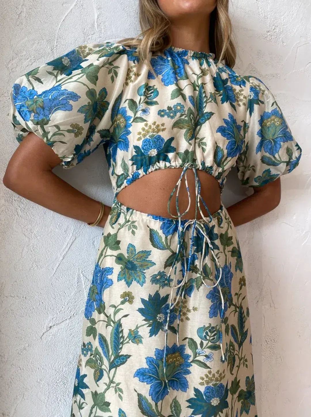 Sir the Label Celia Puff Sleeve Maxi Dress Marguerite Floral Print AU10 for rent on The Volte - main image