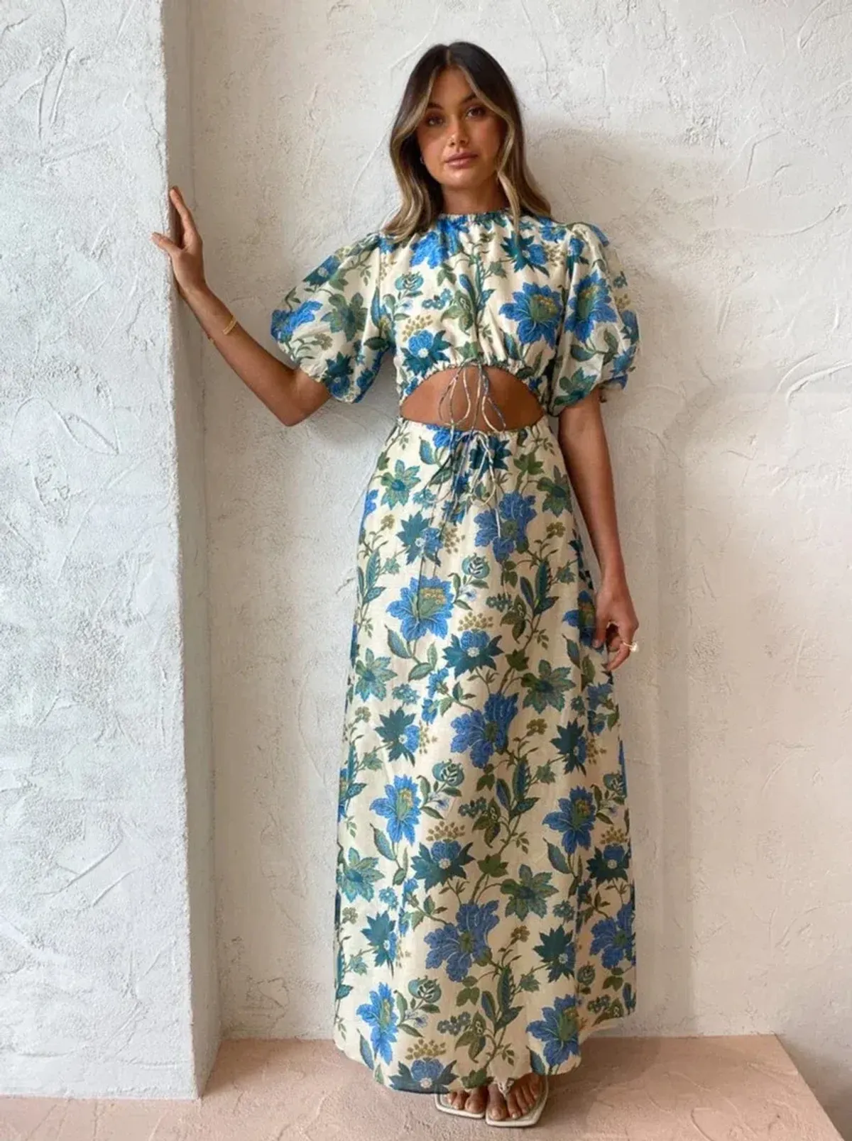 Sir the Label Celia Puff Sleeve Maxi Dress Marguerite Floral Print AU10 for rent on The Volte - main image