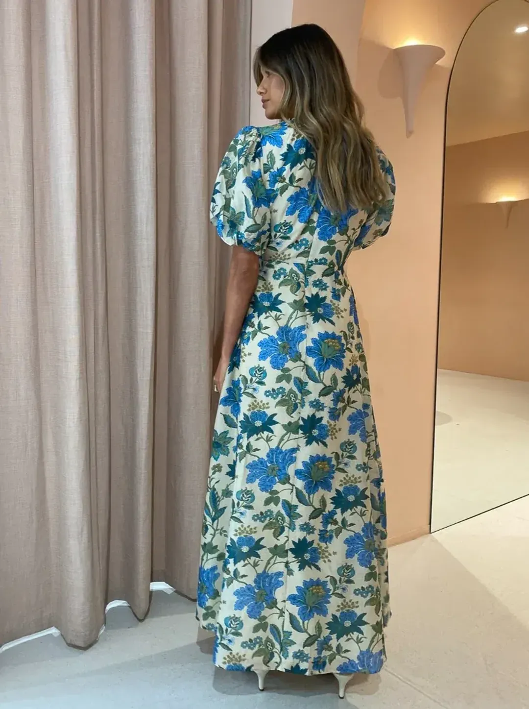 Sir the Label Celia Puff Sleeve Maxi Dress Marguerite Floral Print AU10 for rent on The Volte - main image