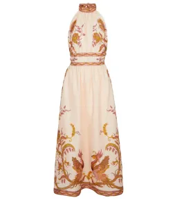 Zimmermann Cassia Halterneck Floral Dress Cream Bird Floral Size 0 / AU 8 for rent on The Volte - image 3