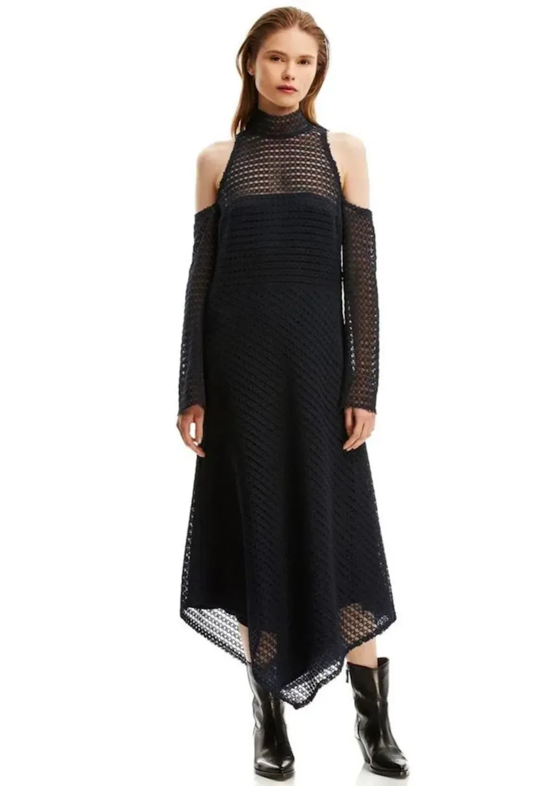 Scanlan Theodore Lace Handkerchief Dress Navy Size 10 for rent on The Volte - main image