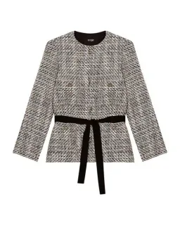 Maje Contrasting Tweed style jacket pink size 38 for rent on The Volte - image 3