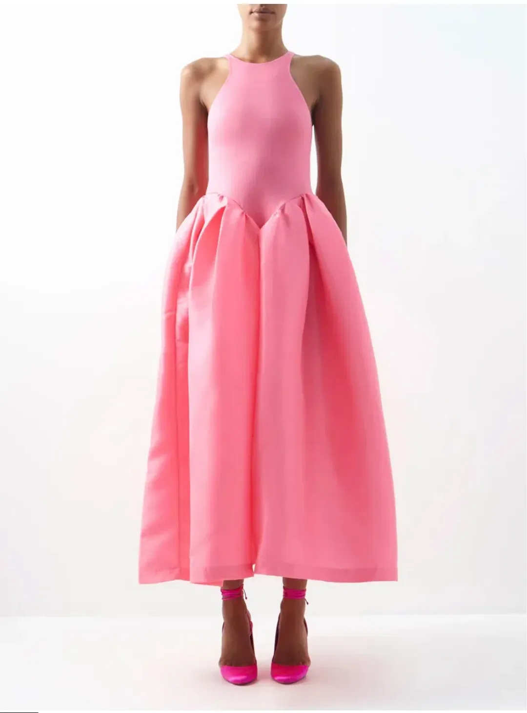 Marques' Almeida Taffeta-skirt organic cotton-blend midi dress Pink Size XS / AU 6 for rent on The Volte - main image