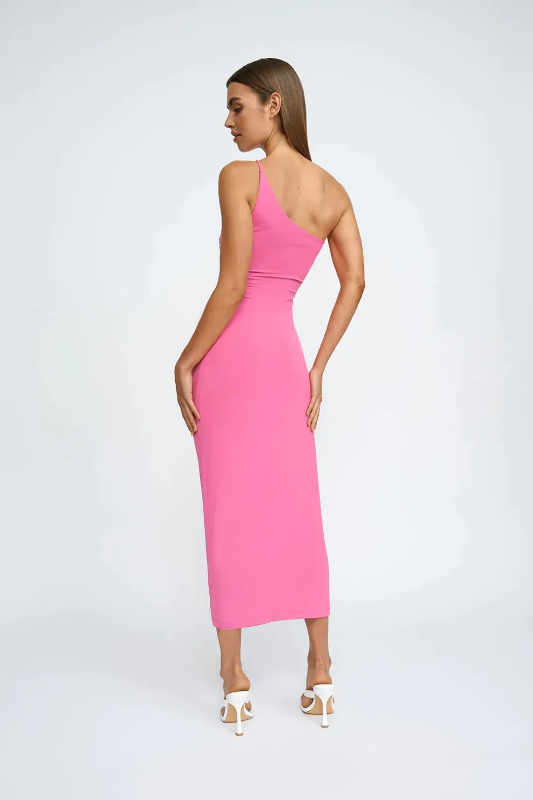 By Johnny Siya Slice Gather Dress Pink Size 8 for rent on The Volte - main image