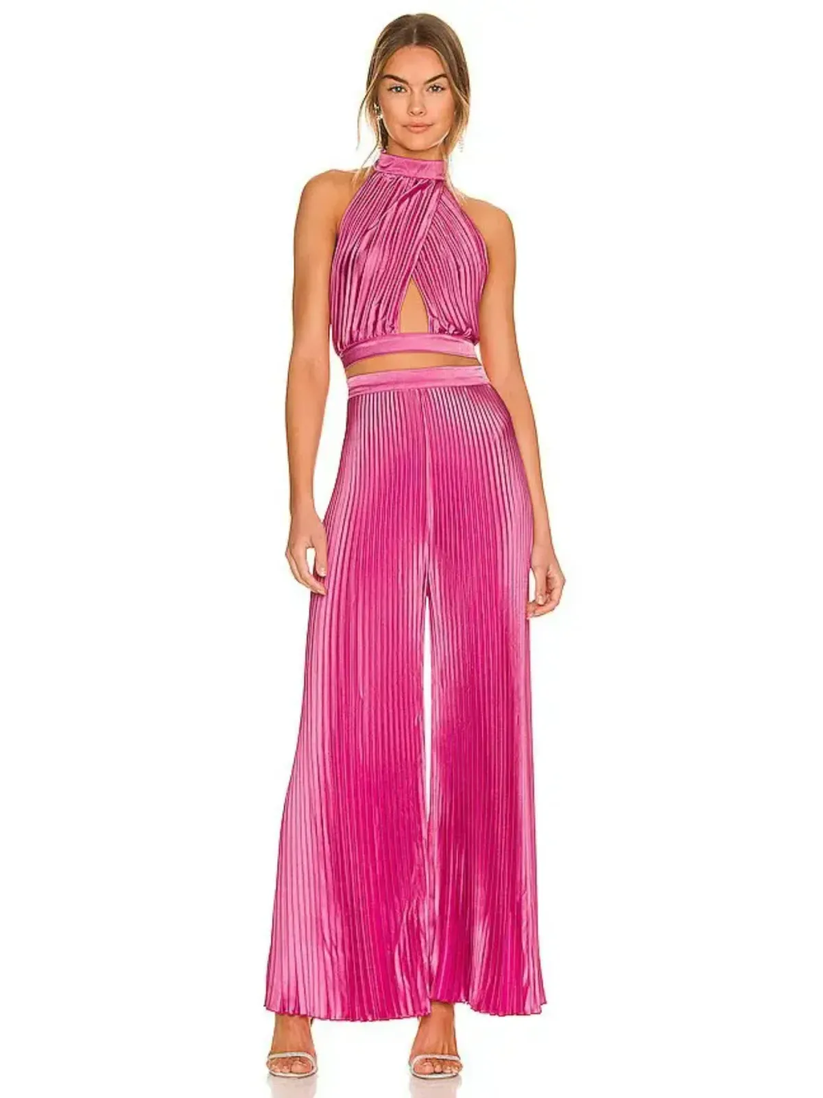 L'idee Reveries Crop and Bisous Pants Set Hot Pink Size AU 6 for rent on The Volte - main image