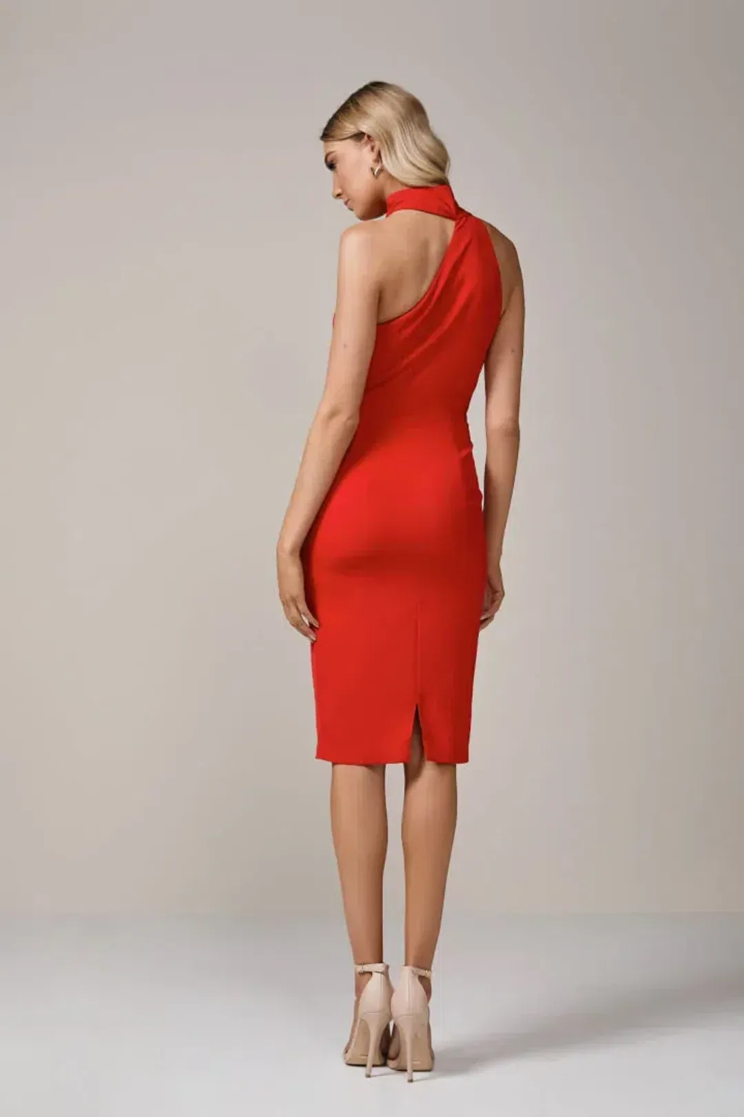 Elle Zeitoune Harper Midi Dress Red Size 8 for rent on The Volte - main image