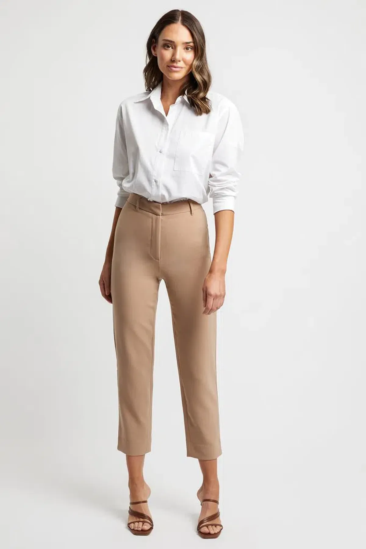 Kookai Audrey Pants in Cappuccino Size AU 12 for rent on The Volte - main image