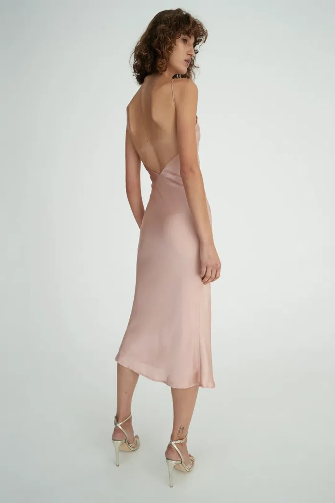Hansen & Gretel Demi Silk Dress Pink Size L for rent on The Volte - main image