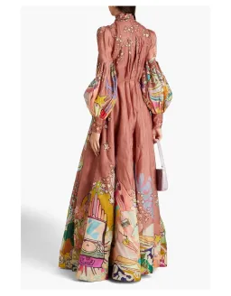 Zimmermann Concert Tie Neck Gown Pink Collage Size 1 / Au 10 for rent on The Volte - image 2