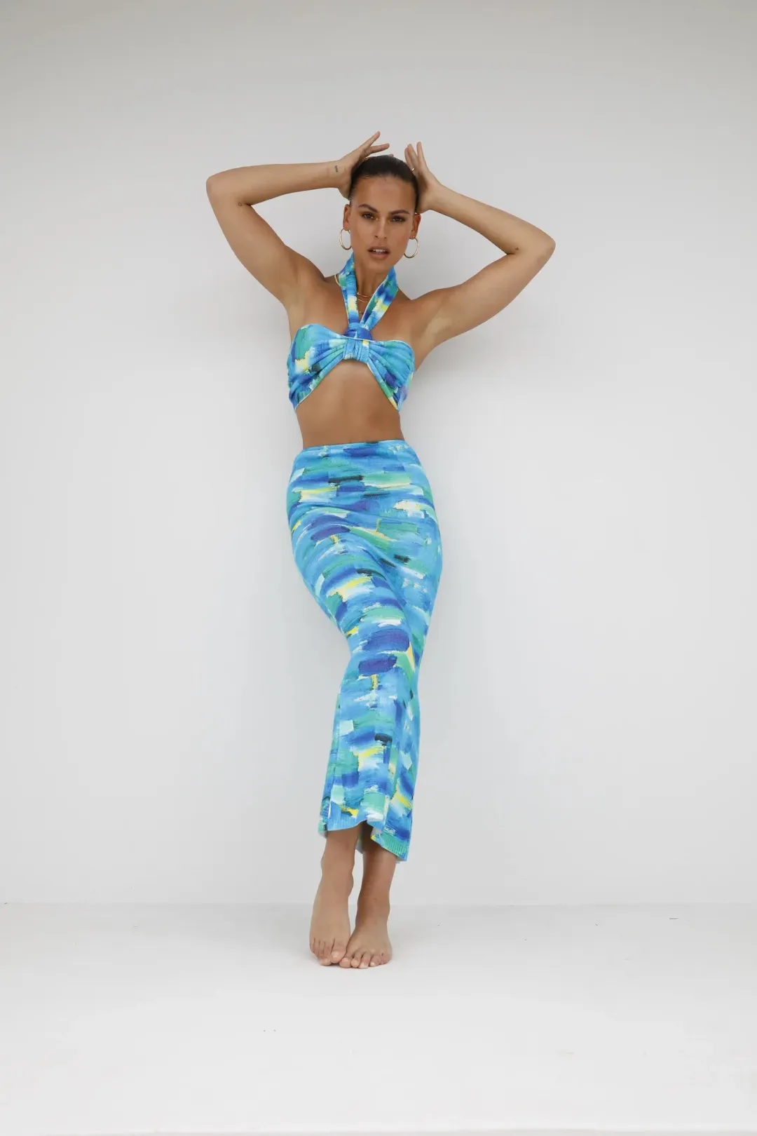 Asta Resort Carmen Top and Skirt Set Ocean Size 6 for rent on The Volte - main image
