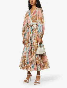 Zimmermann Cassia Tiered Floral Print Midi Dress Size 16 for rent on The Volte - image 3