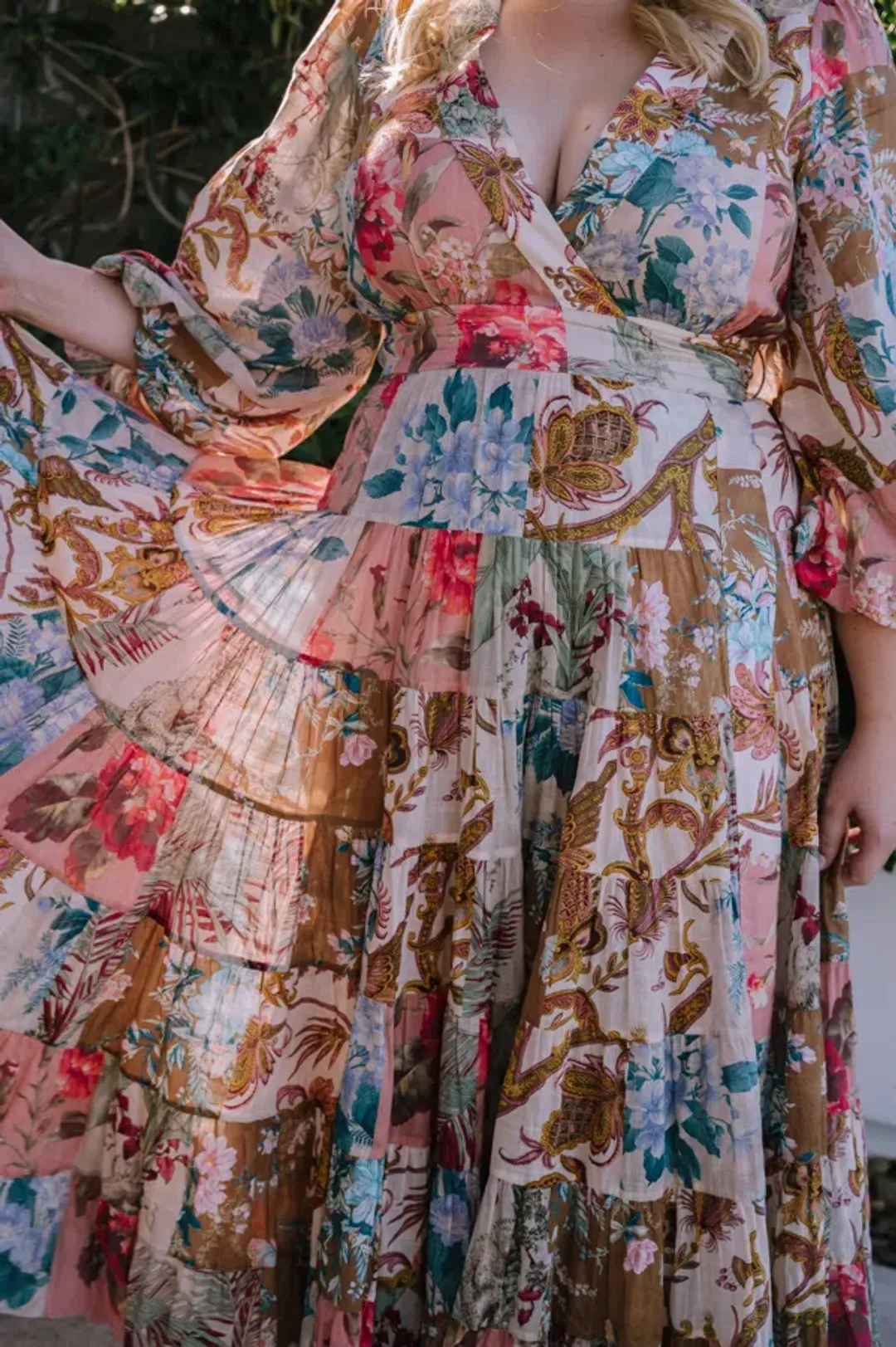 Zimmermann Cassia Tiered Floral Print Midi Dress Size 16 for rent on The Volte - main image