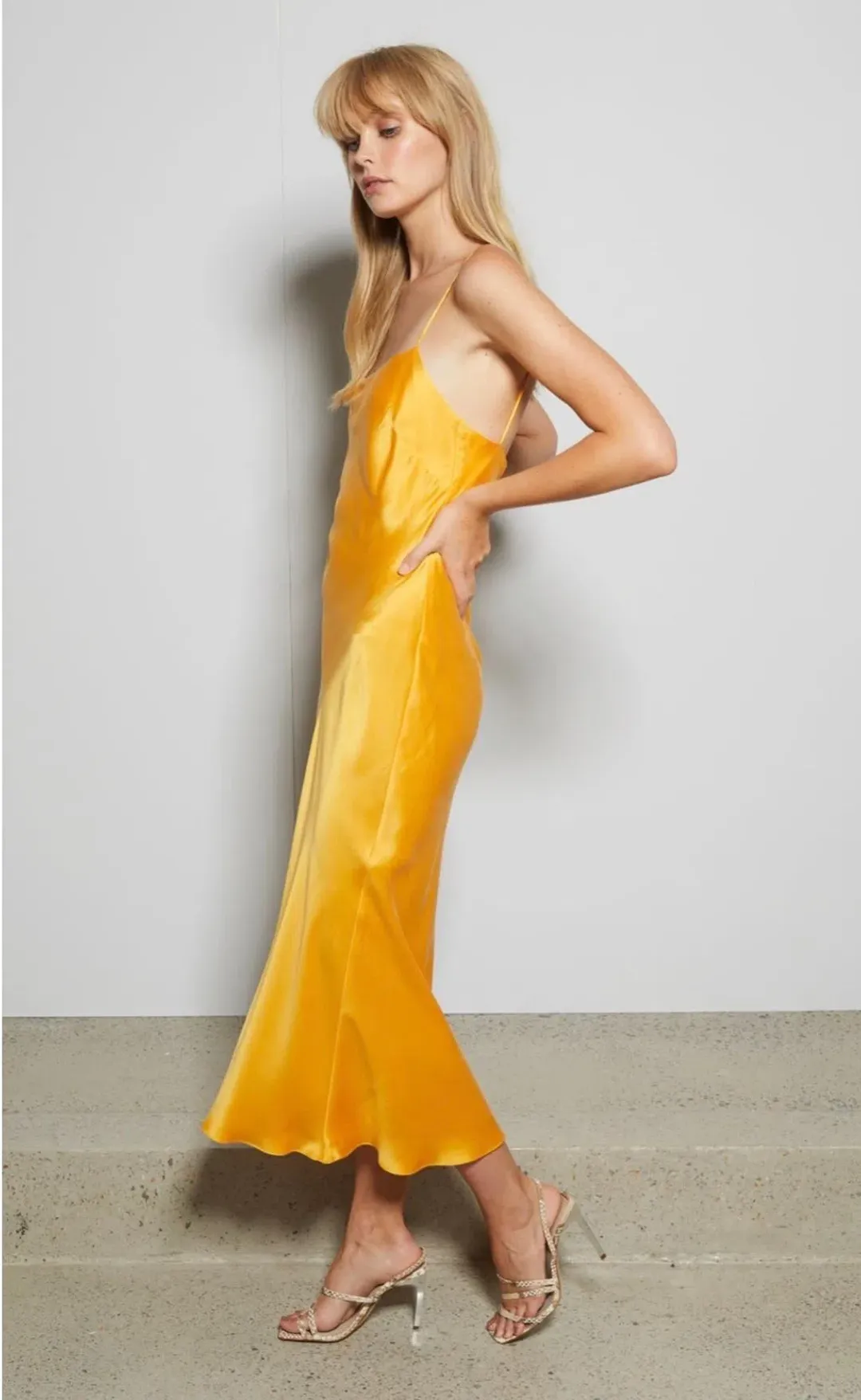 Bec & Bridge Classic Midi Dress Yellow Size 10 for rent on The Volte - main image