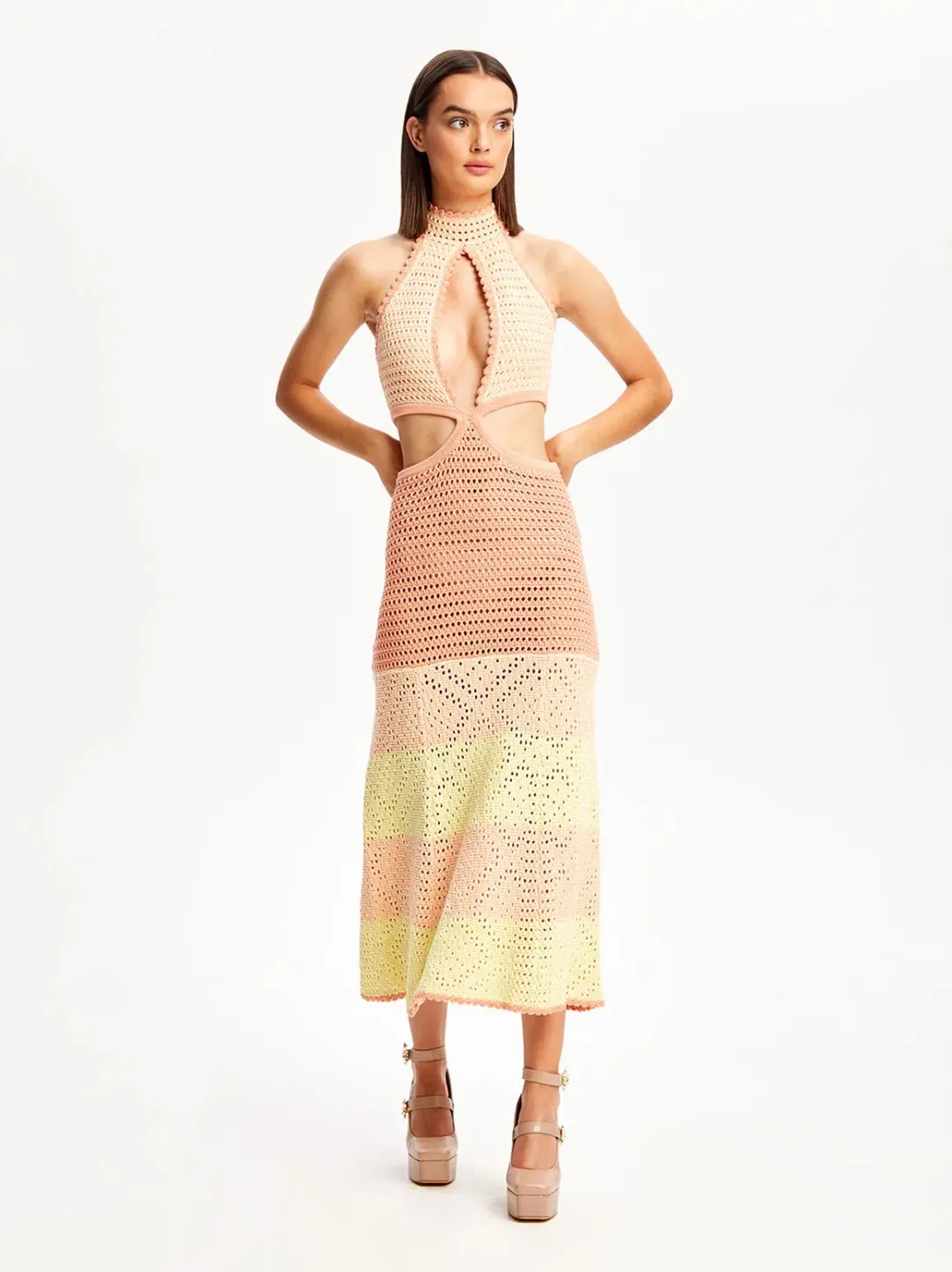 Alice McCall Tea Rose Salty Kisses Midi Dress Pink Print Size 10 for rent on The Volte - main image