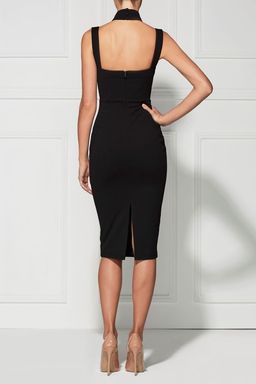 MISHA Claudia Halter Cross Over Dress Black Size 10/M for rent on The Volte - image 4
