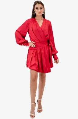 Aje Galina Wrap Dress Hot Pink Size 8 for rent on The Volte - image 1