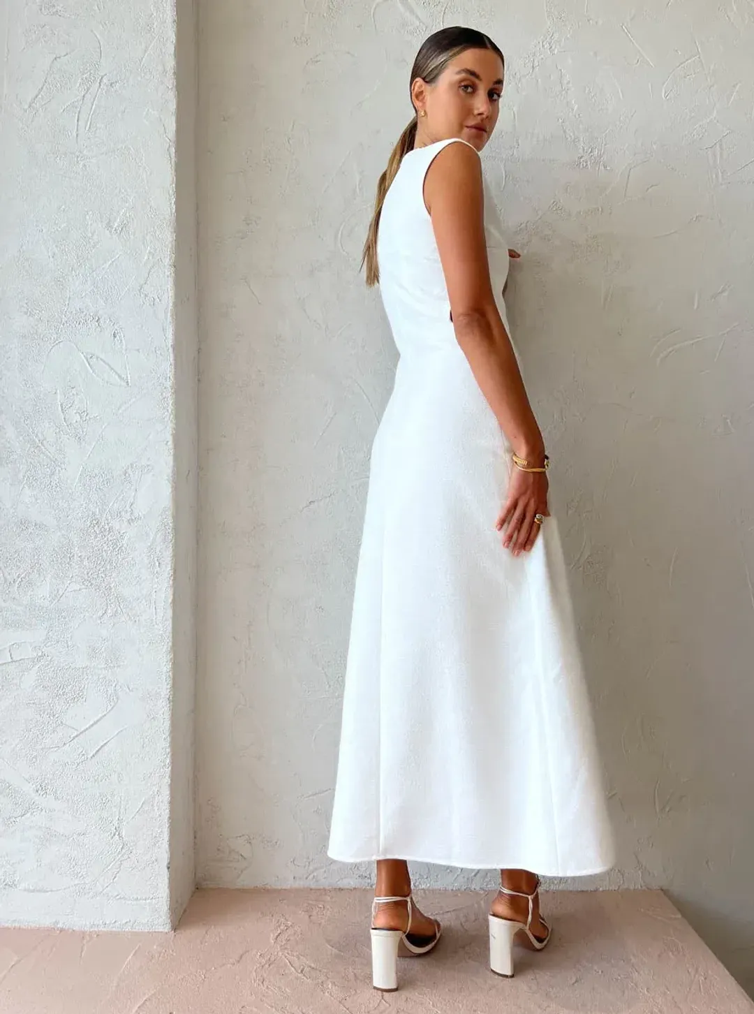 Camilla & Marc Hoxton Sleeveless Dress in Cream Size 6 for rent on The Volte - main image