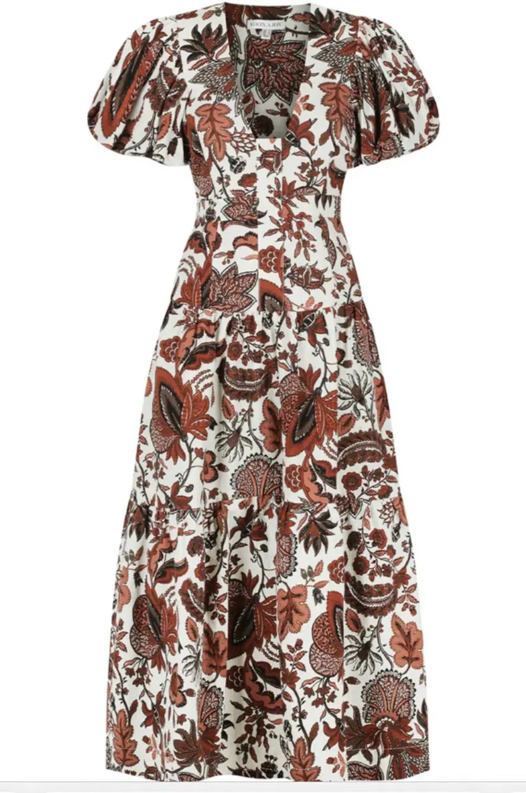 Shona Joy Plunged Short Sleeve Midi Dress Catalina Size 10 for rent on The Volte - main image
