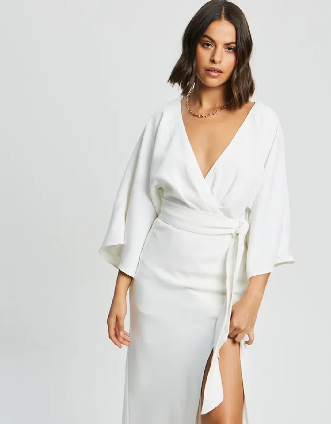 Tussah Midi Dress in White Size 8 for rent on The Volte - main image
