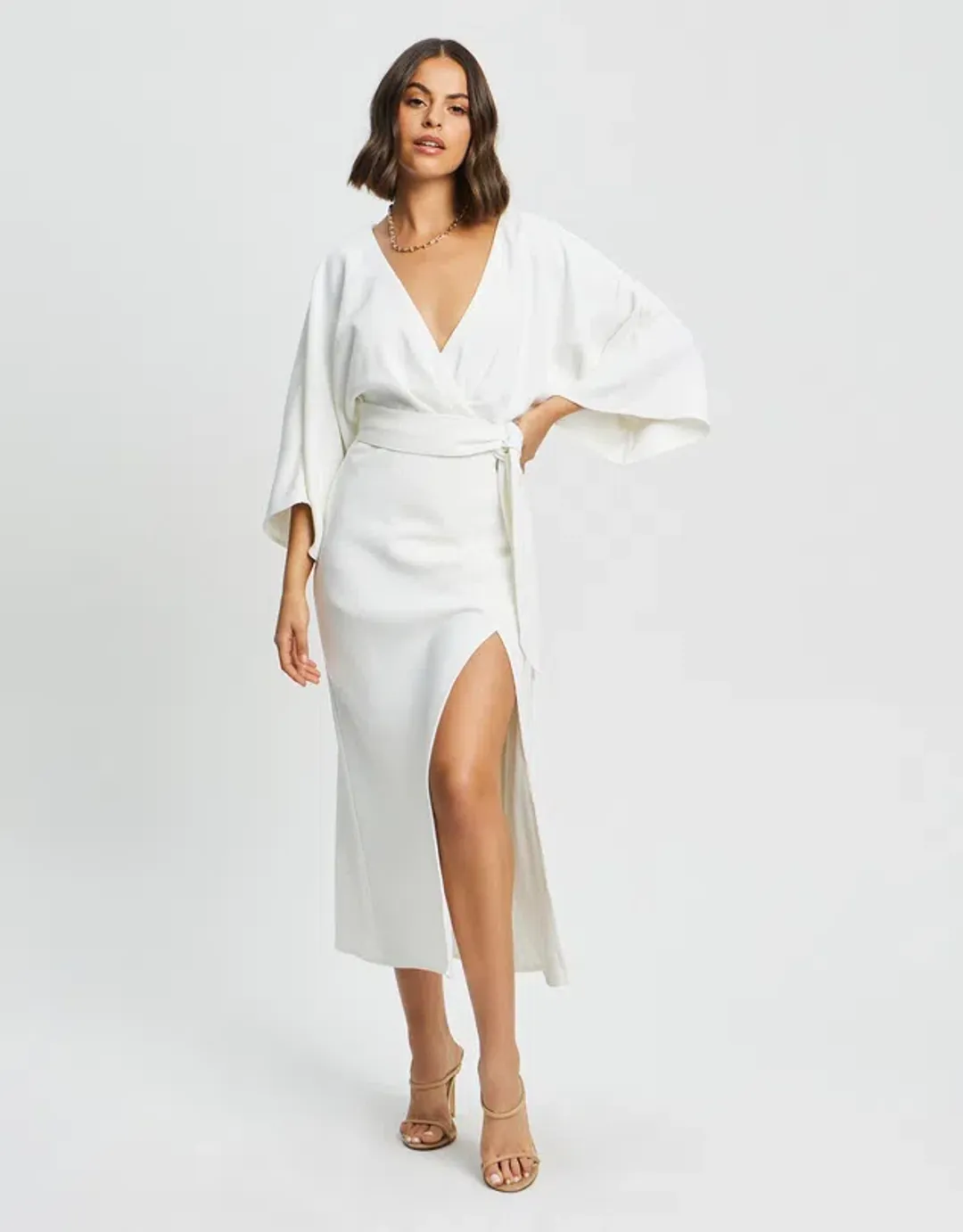 Tussah Midi Dress in White Size 8 for rent on The Volte - main image