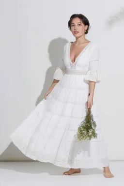 Spell & The Gypsy Tuula Senorita Gown Cream Size Medium for rent on The Volte - image 1