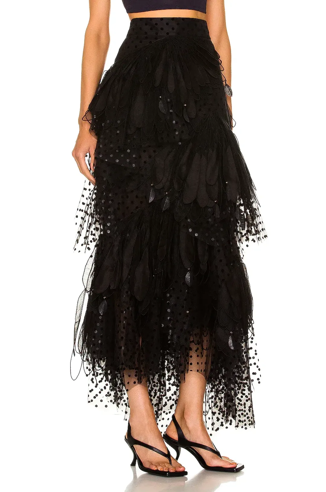 Zimmermann Rhythmic Embroidery Skirt Black Size 0/AU 8 for rent on The Volte - main image
