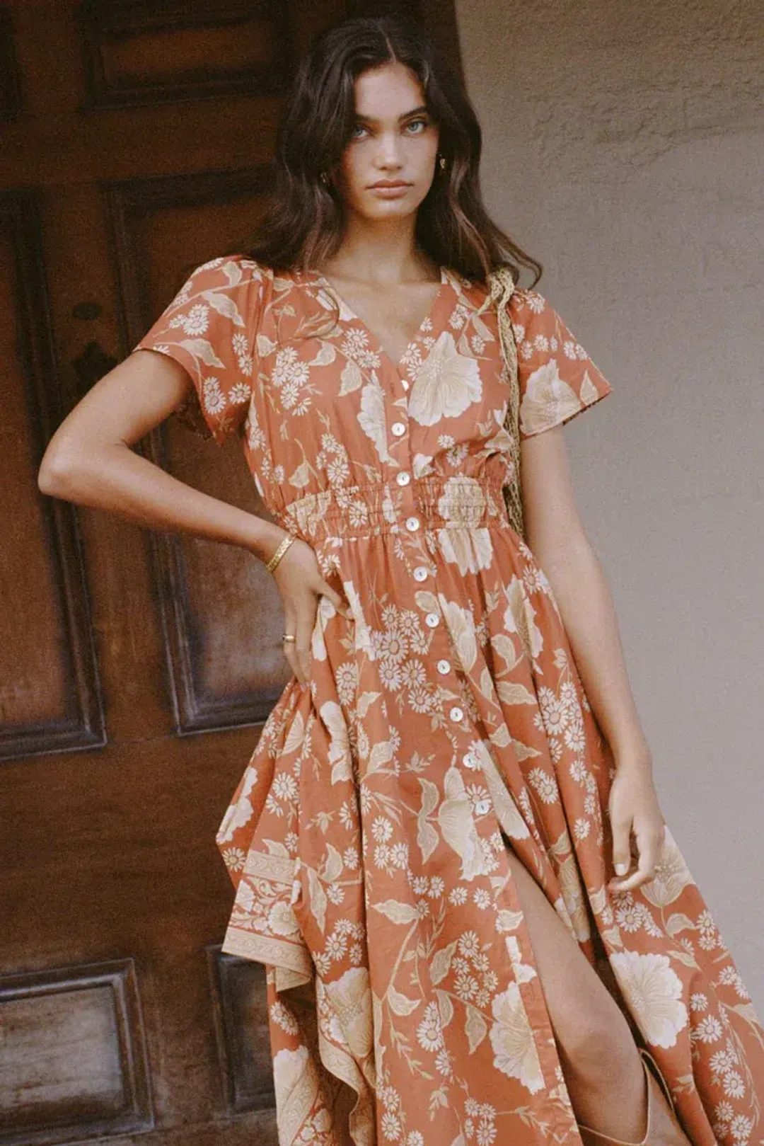 Spell & The Gypsy Sloane Gown in Ochre Size Medium for rent on The Volte - main image