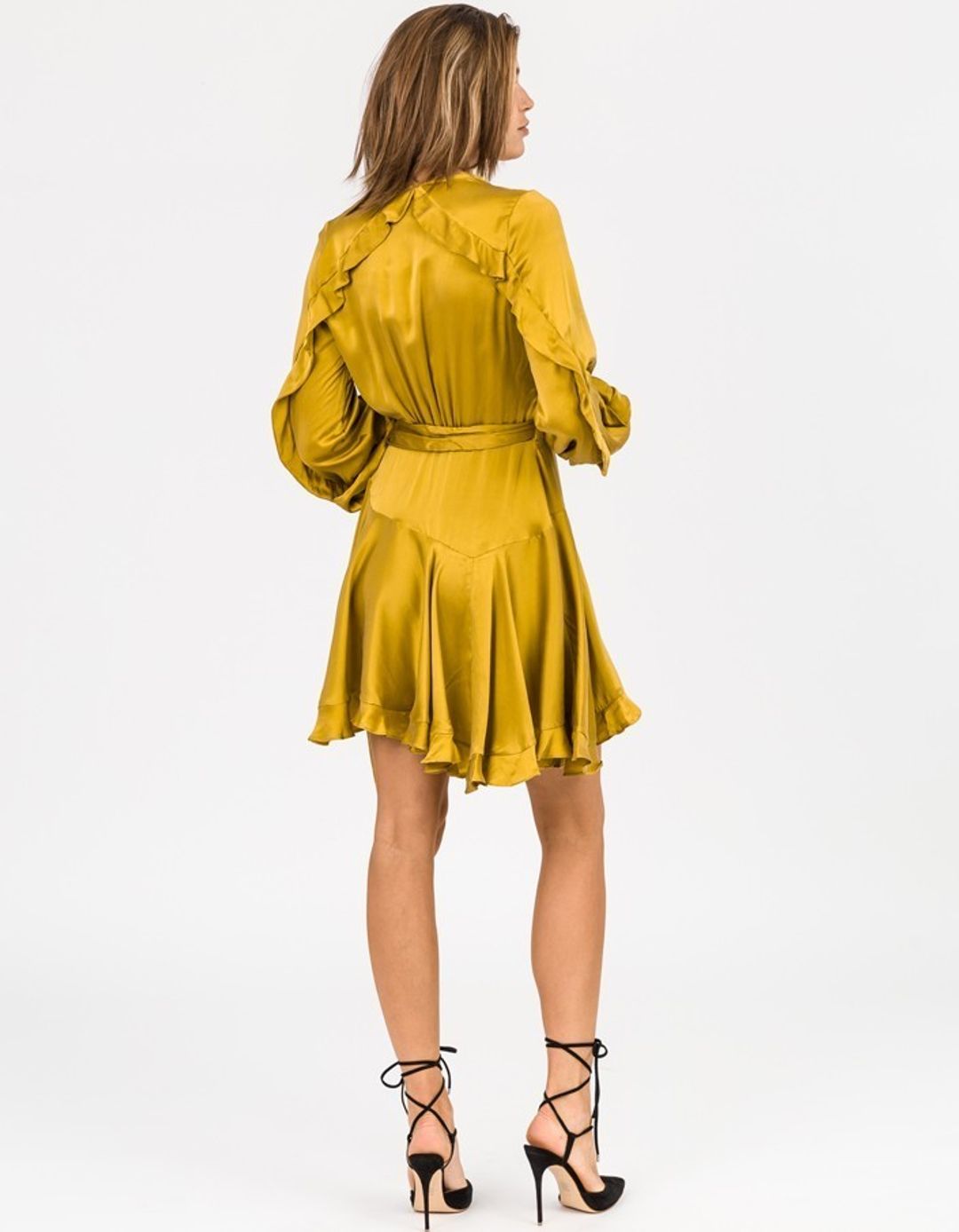ZIMMERMANN WINSOME FLUTTER ROBE DRESS CITRUS Size 8 for rent on The Volte - main image