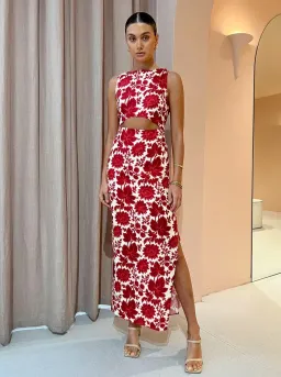 Sir the Label Cinta Cut Out Midi Dress in Valentina Floral Print Size 8 for rent on The Volte - image 1