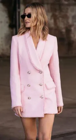 Rebecca Vallance Garance Blazer Mini Dress Pink Size 8 for rent on The Volte - image 3