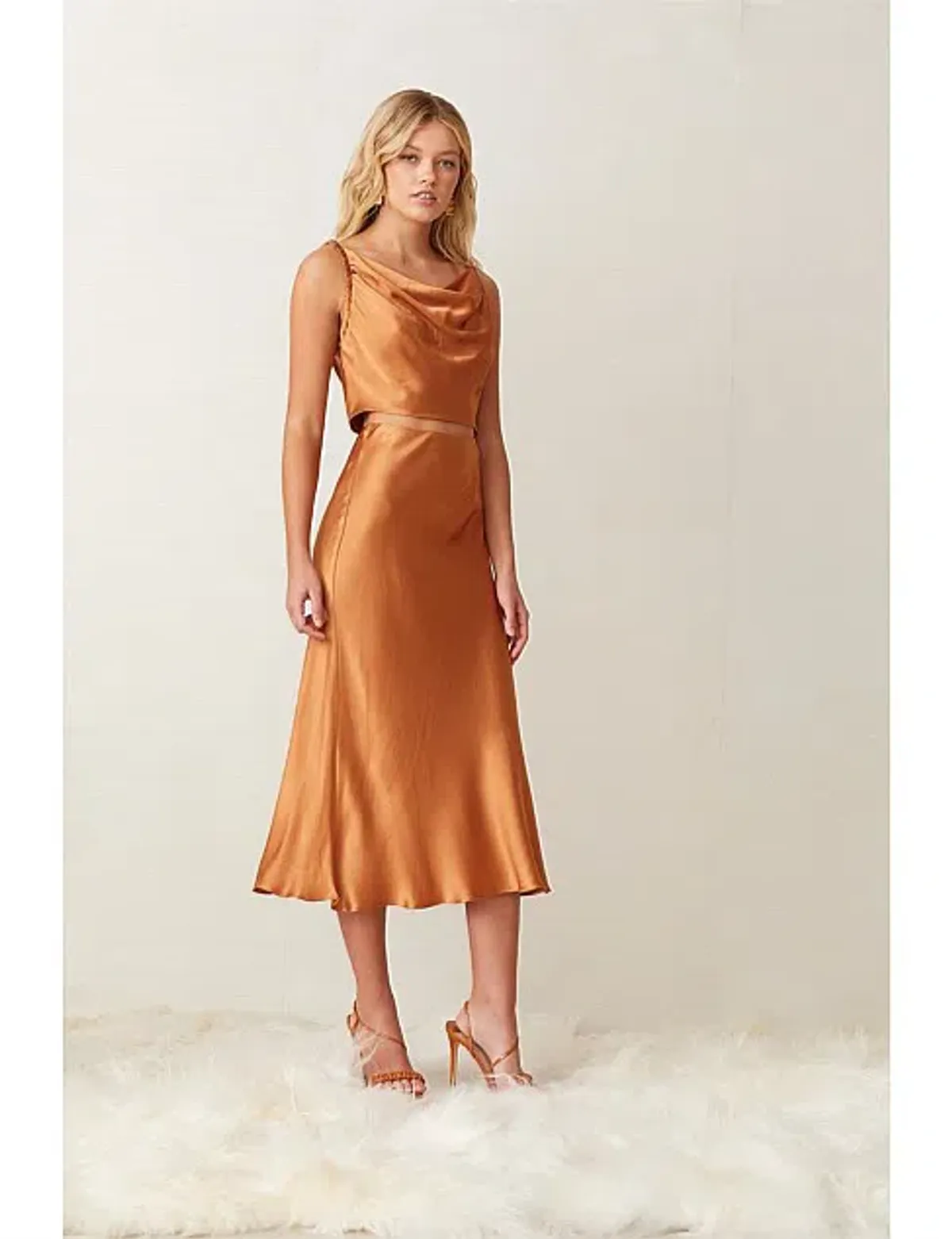 Bec & Bridge Lani Top & Skirt Set Caramel Size 10 for rent on The Volte - main image