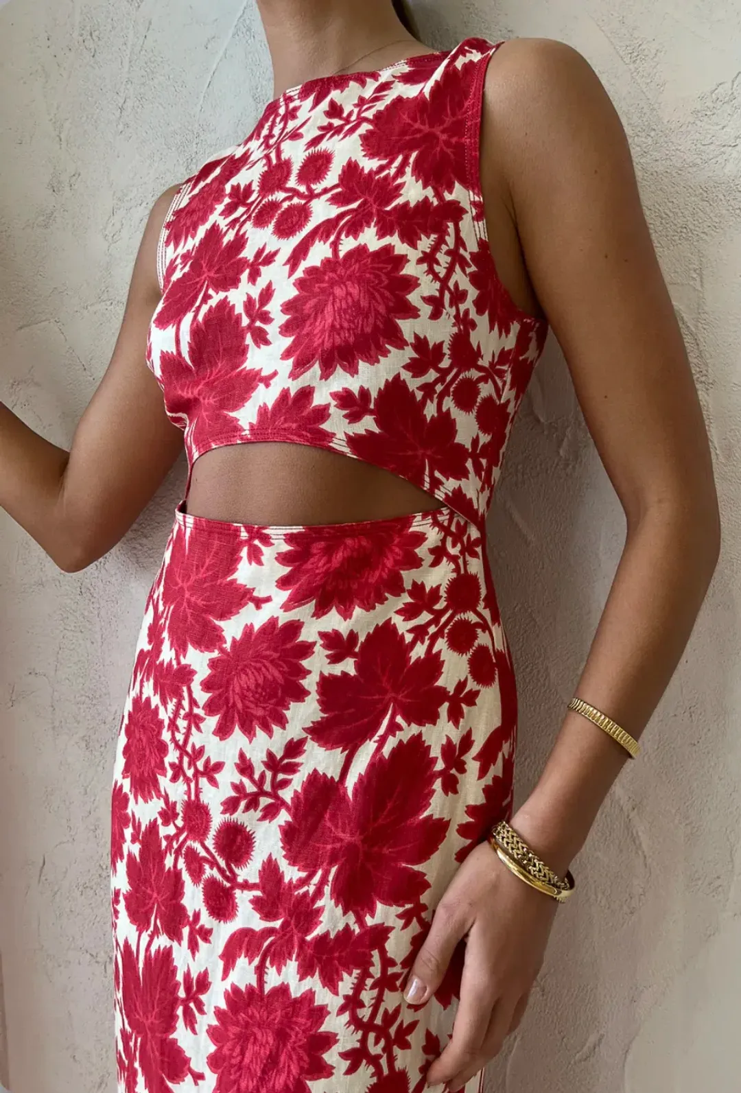 Sir the Label Cinta Cut Out Midi Dress Print Size 3 / AU 12 for rent on The Volte - main image