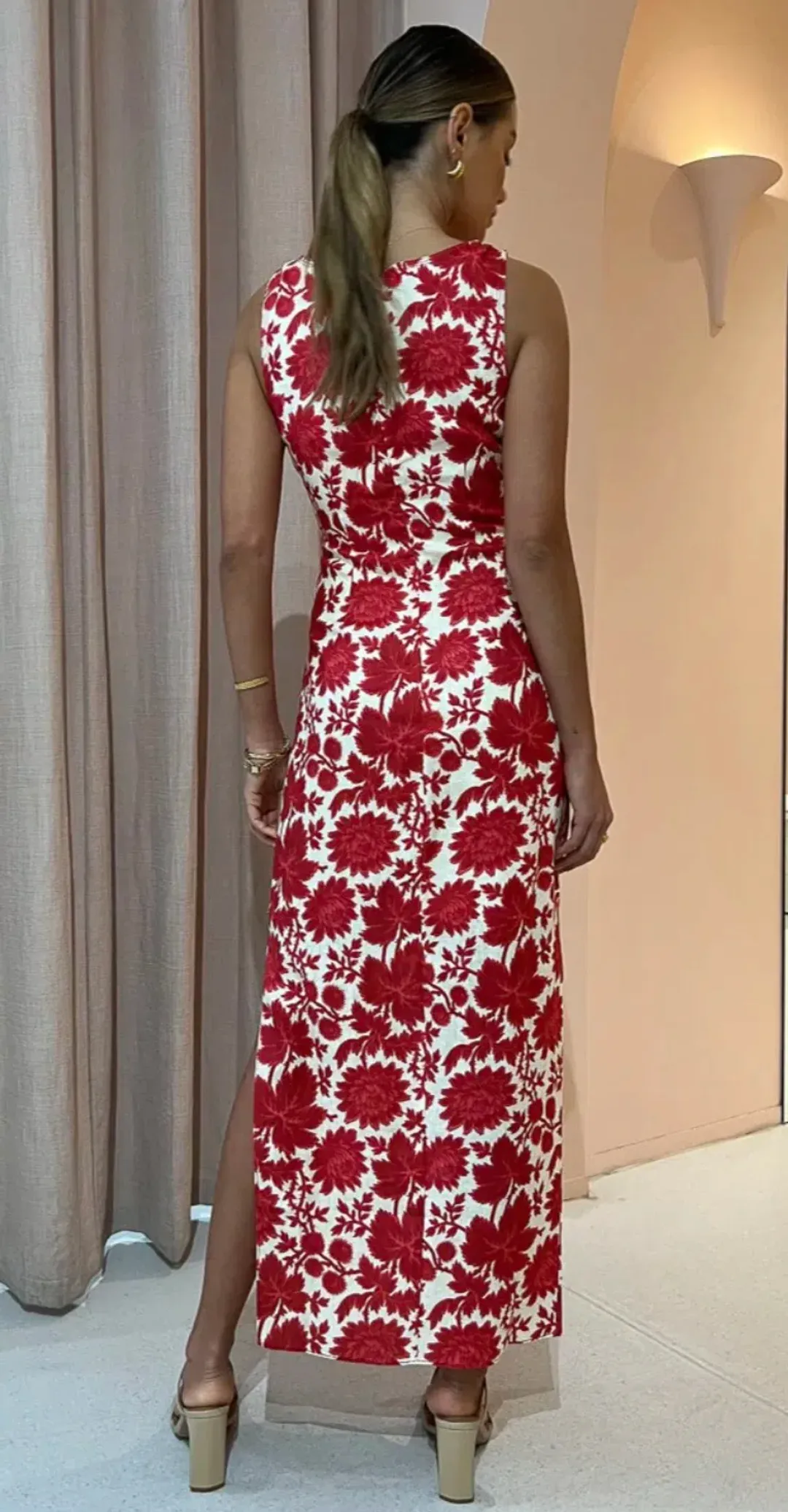 Sir the Label Cinta Cut Out Midi Dress Print Size 3 / AU 12 for rent on The Volte - main image