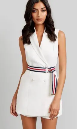 Kookai Ribbon Sleeveless Playsuit White Size 4 for rent on The Volte - image 1