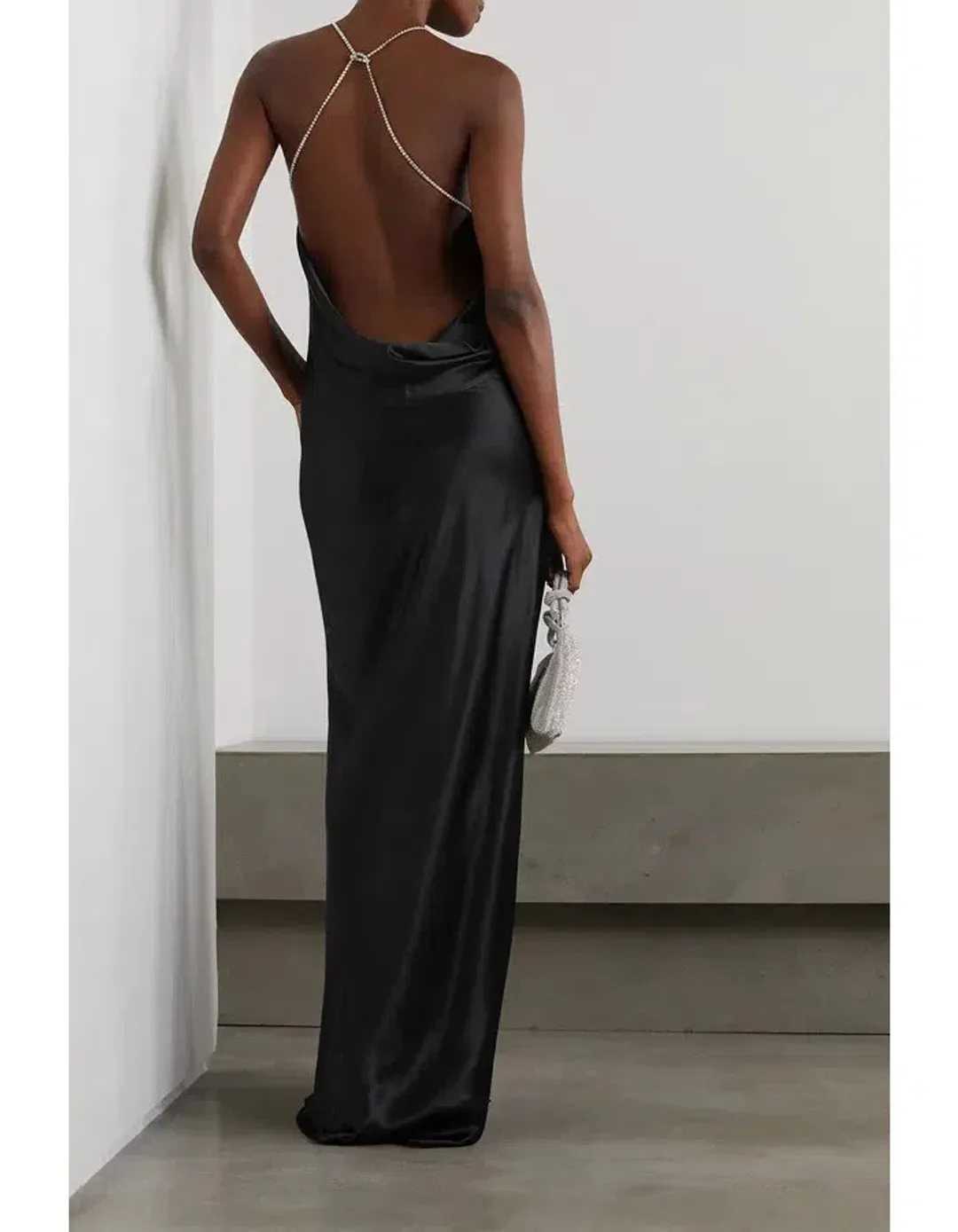 Michael Lo Sordo Charlie Bias Halter Dress Black Size 6 for rent on The Volte - main image