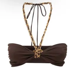Bec & Bridge Joelene Chain Halterneck Crop Top Brown Size 6 for rent on The Volte - image 4