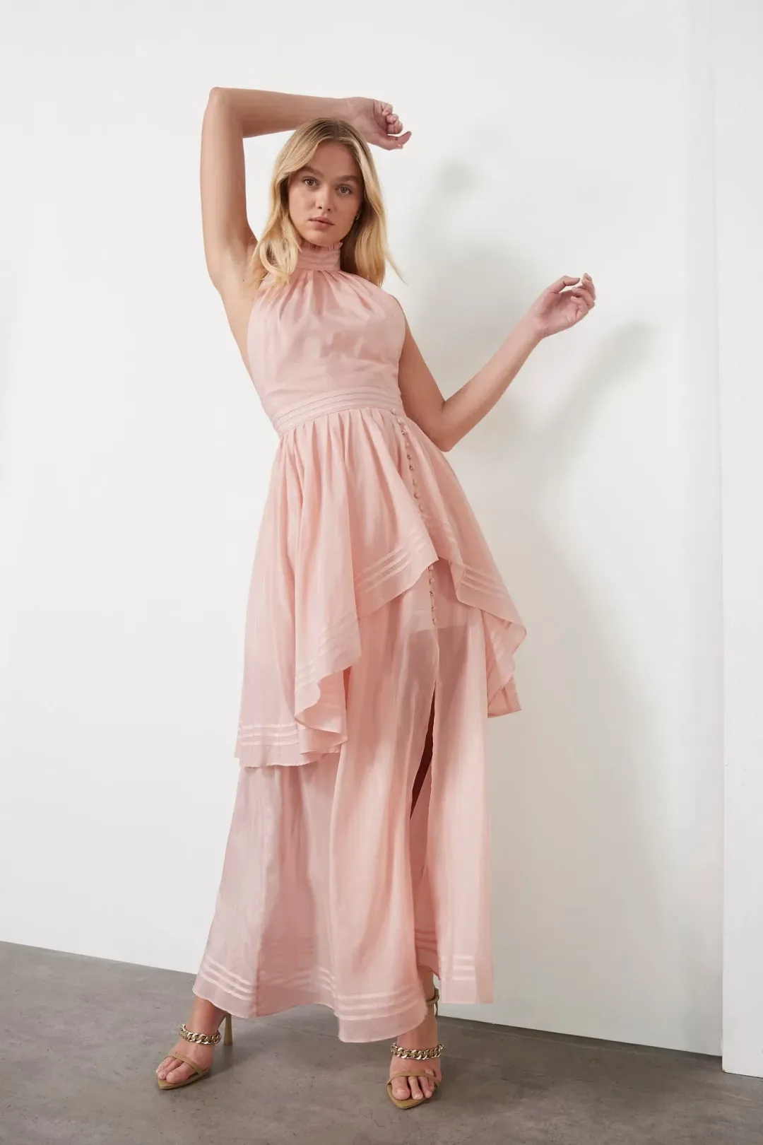 Aje Bungalow Sienna Dress Blush Size AU 12 for rent on The Volte - main image