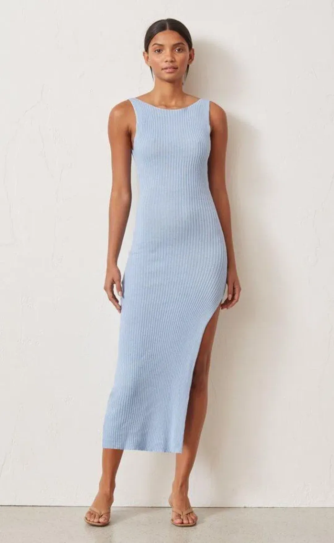 Bec and Bridge Riviera Knit Midi Dress Blue Size 8 for rent on The Volte - main image