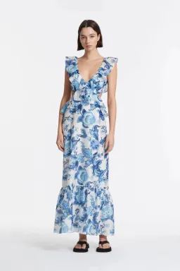 Sir the Label Amaris Frill Midi Dress Print Size AU 10 for rent on The Volte - image 1