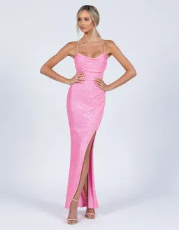 Bariano Dua Cowl Maxi Dress Pink Size XS / Au 6 for rent on The Volte - image 1