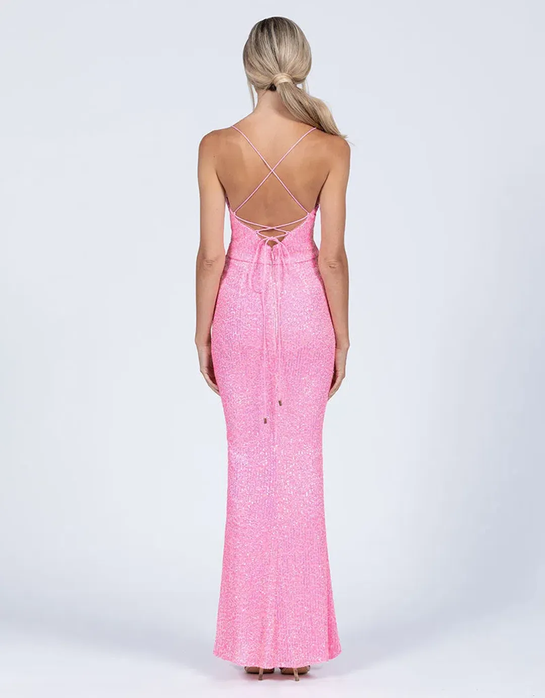 Bariano Dua Cowl Maxi Dress Pink Size XS / Au 6 for rent on The Volte - main image