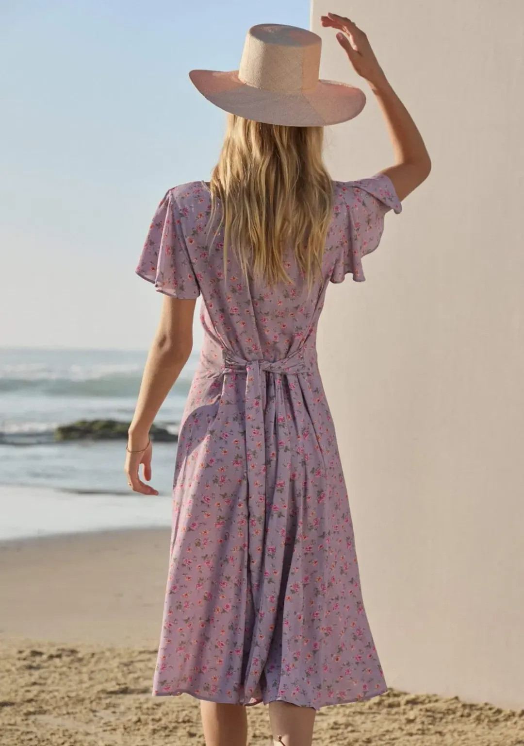 Auguste The Label Eloise Biscot Midi Dress Lavender Size 16 for rent on The Volte - main image